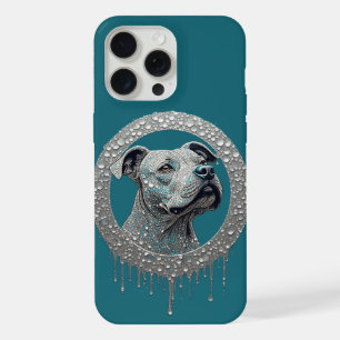 Retrato moderno geométrico turquesa de Bulldog Fra