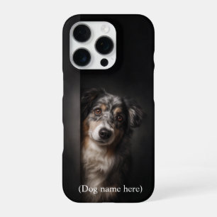 Funda Para iPhone 16 Pro Retrato personalizado de Australian Shepherd para