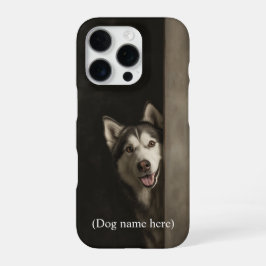 Funda Para iPhone 16 Pro Retrato personalizado de Husky Siberiano