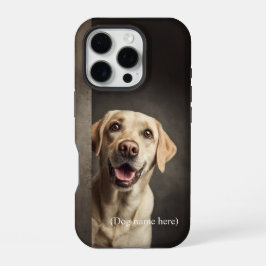 Funda Para iPhone 16 Pro Retrato personalizado de Labrador amarillo