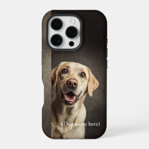 Funda Para iPhone 16 Pro Retrato personalizado de Labrador amarillo