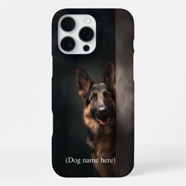 Funda Para iPhone Retrato personalizado de Pastor Alemán (Reverso )
