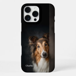 Funda Para iPhone 16 Pro Max Retrato personalizado de perro Collie