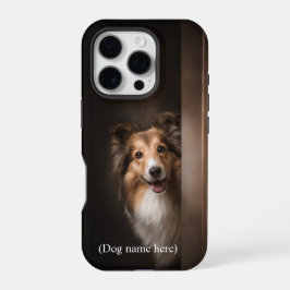 Funda Para iPhone 16 Pro Retrato personalizado de Sheltie sable
