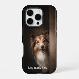 Funda Para iPhone 16 Pro Retrato personalizado de Sheltie sable