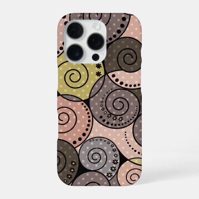 Funda Para iPhone Retro, abstracto, espirales (Reverso)