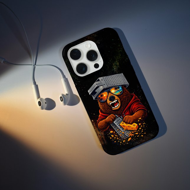 Funda Para iPhone Retro Bear With Cheese Grater Hat and Sunglasses (Subido por el creador)