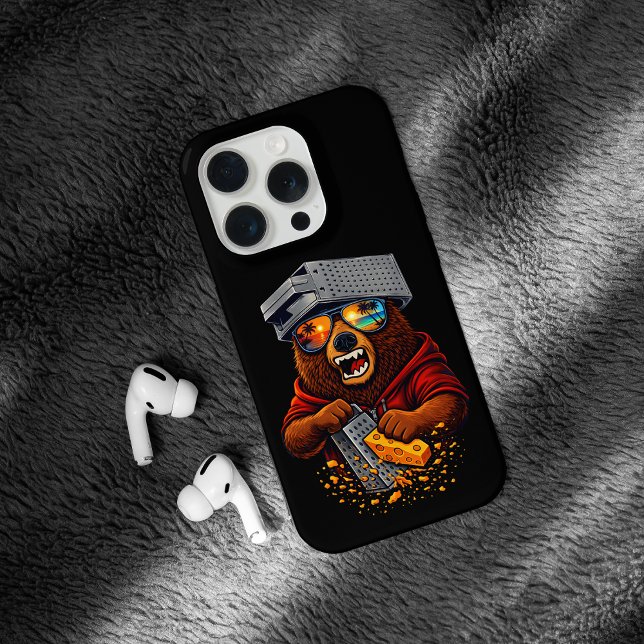 Funda Para iPhone Retro Bear With Cheese Grater Hat and Sunglasses (Subido por el creador)