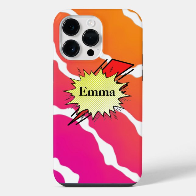 Funda Para iPhone Retro bubble color comic (Reverso )