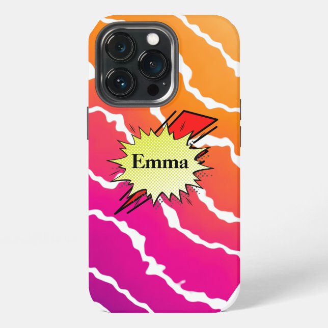 Funda Para iPhone Retro bubble color comic (Reverso )