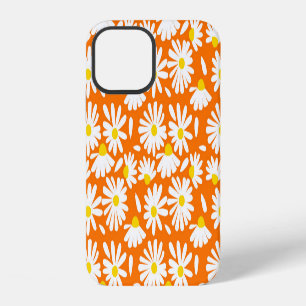 Funda Para iPhone 12 Retro daisy floral: cosecha naranja.
