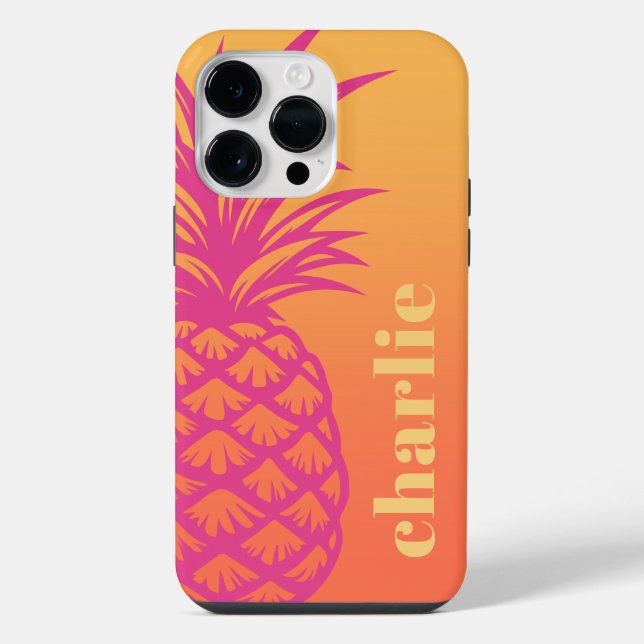 Funda Para iPhone Retro de gradiente amarillo naranja rosa caliente (Reverso )