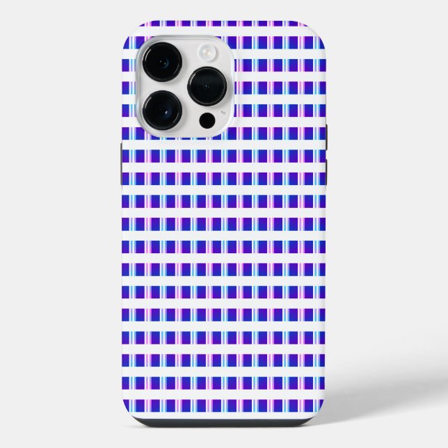 Funda Para iPhone retro eléctrico rayado azul y púrpura (Reverso )