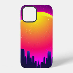 Funda Para iPhone 12 Retro Futurismo. ilustración de onda sintética fut
