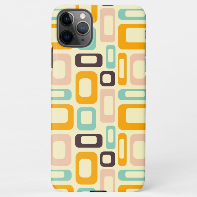 Funda Para iPhone Retro geometric pattern in light beige background (Reverso)