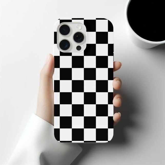 Funda Para iPhone Retro geométrico negro y blanco (Subido por el creador)