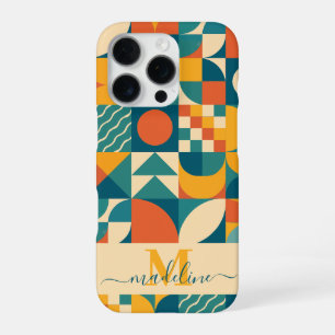 Funda Para iPhone 16 Pro Retro Geométrico Personalizado