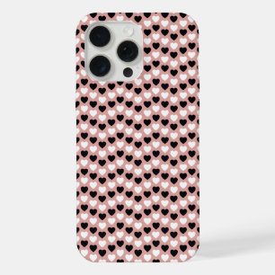 Retro Hearts Pink Black & White