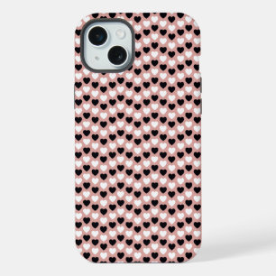 Retro Hearts Pink Black & White