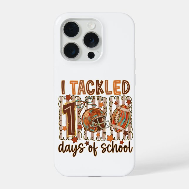 Funda Para iPhone Retro I Tackled 100 Days School Football Design (Reverso )