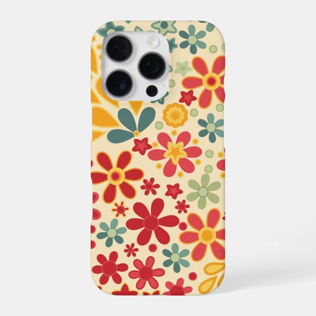 Funda Para iPhone Retro. Motivos florales (Reverso)