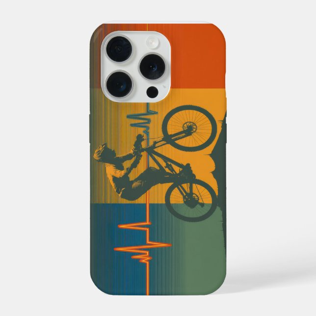 Funda Para iPhone Retro Mountain Biker Heartbeat (Reverso )