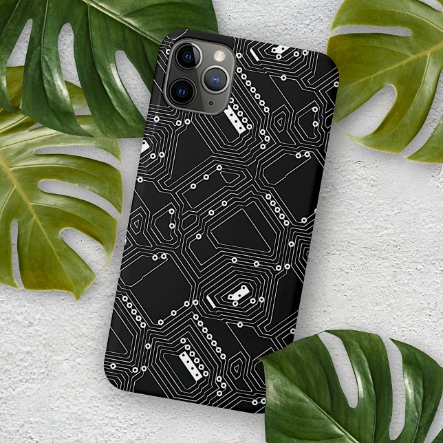 Funda Para iPhone Retro Negro Blanco Frío Circuito de Computadora (Subido por el creador)