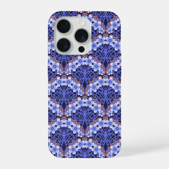 Funda Para iPhone Retro Nouveau - Natures Curves and Timeless Blooms (Reverso )