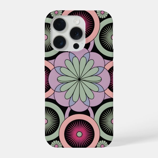 Funda Para iPhone Retro Pastel Floral Mandala Symmetry (Reverso )