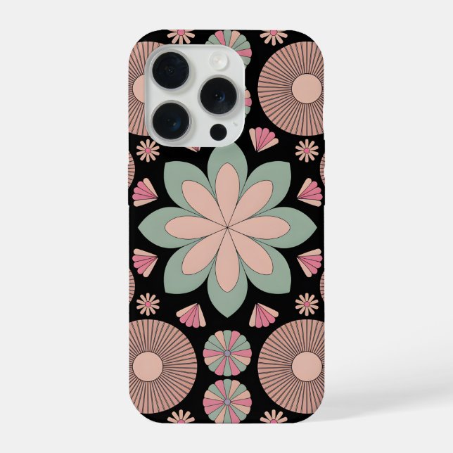 Funda Para iPhone Retro Pastel Floral Mandala Symmetry (Reverso )