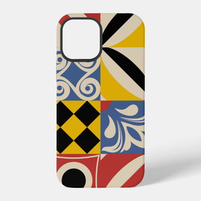 Funda Para iPhone Retro pattern from bright simple geometric shapes  (Reverso )