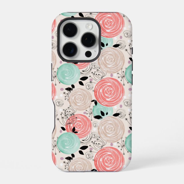 Funda Para iPhone Retro, rosas (Reverso )