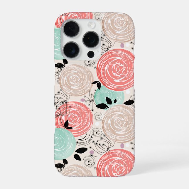 Funda Para iPhone Retro, rosas (Reverso)