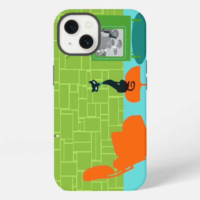 Funda Para iPhone Retro Space Age Kitty iPhone 6 Funda (Reverso )