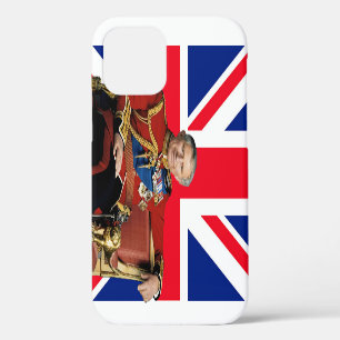 Funda Para iPhone 12 Rey Carlos III con bandera británica