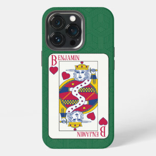 Funda Para iPhone 13 Pro Rey de Corazones Carta de Juego con Nombre Persona