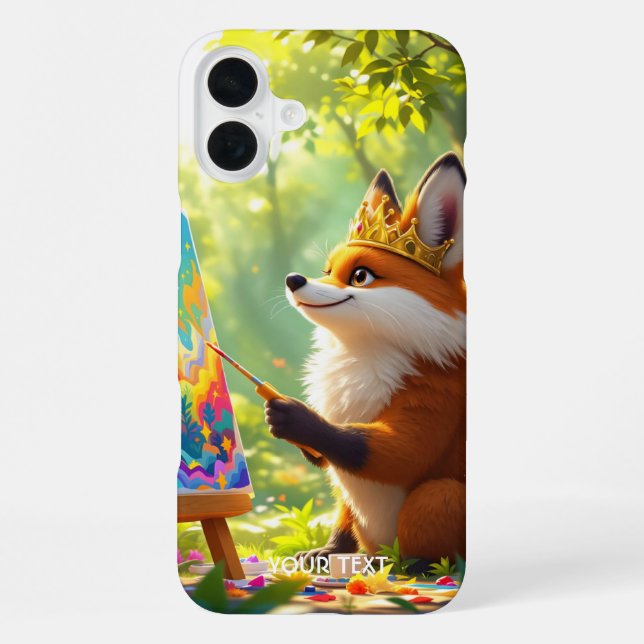 Funda Para iPhone Rey Zorro de Pintura Fantasía Lindo (Reverso )