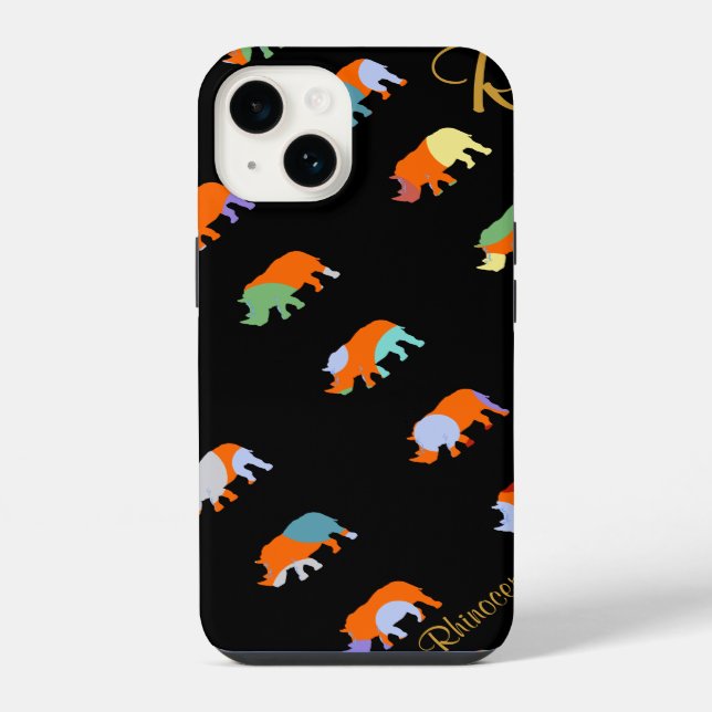 Funda Para iPhone rinoceronte adorable (Reverso )