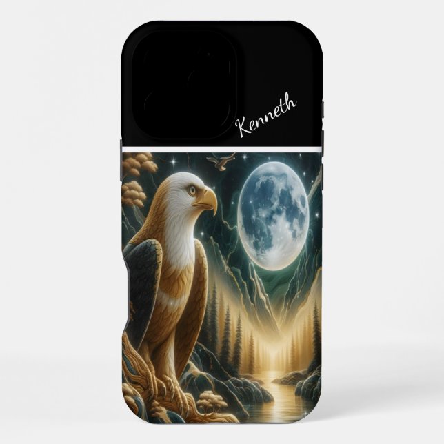 Funda Para iPhone Río dorado iluminado por la luna (Reverso )