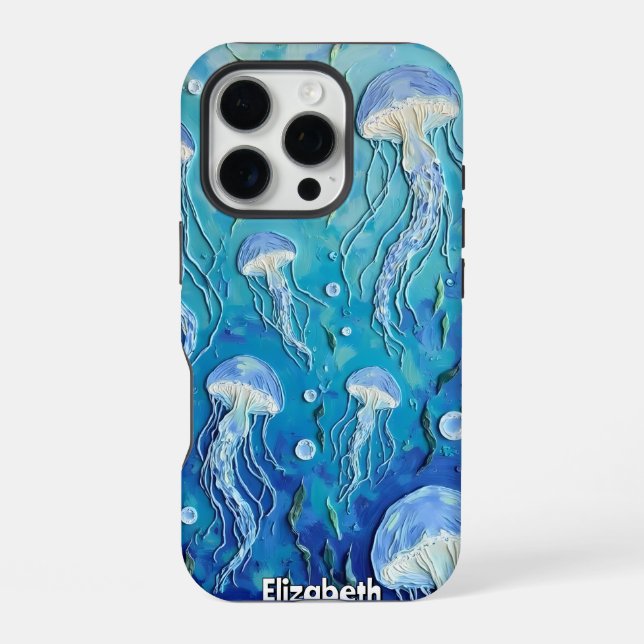 Funda Para iPhone Ritmos oceánicos: medusas de deriva (Reverso )