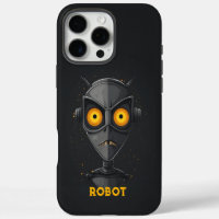 Robot negro enojado