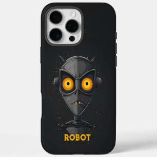 Funda Para iPhone 16 Pro Max Robot Negro Enojado