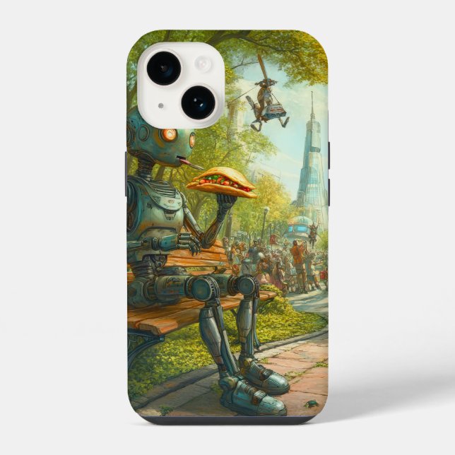 Funda Para iPhone Robots Comen Tacos (Reverso )