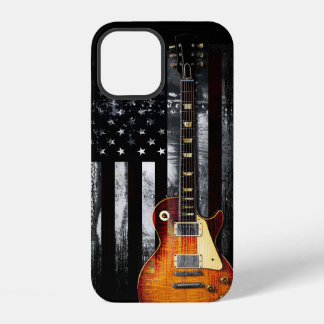 Funda Para iPhone 12 Rock Retro N Roll Bandera Estadounidense Guitarra