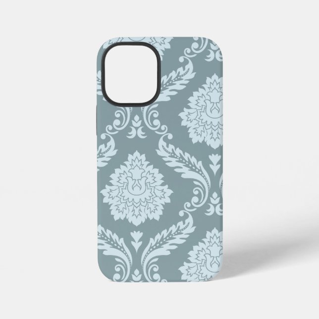 Funda Para iPhone Rococo Damask Art I Duck Egg Blue+Teal (Reverso )