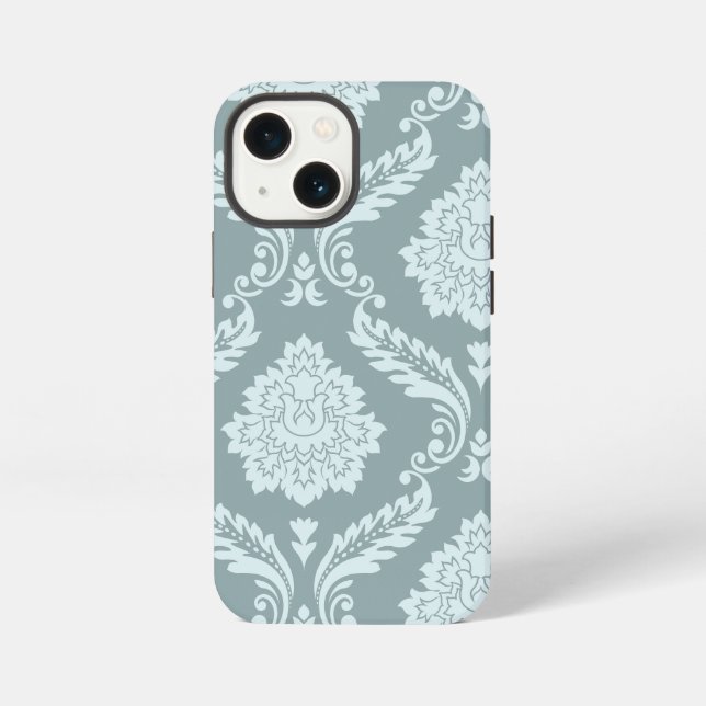 Funda Para iPhone Rococo Damask Art I Duck Egg Blue+Teal (Reverso )