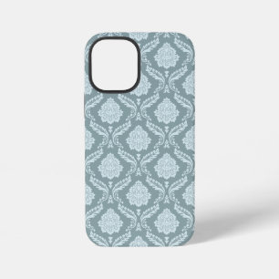 Funda Para iPhone 12 Mini Rococo Damask Rpt Patrón Pato Huevo Azul+Verde Tea