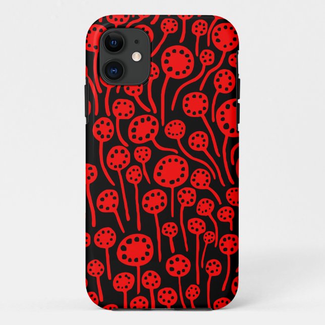 Funda para iPhone roja sobre negro 090512 (Reverso)