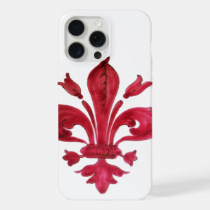 ROJO ANTIGUO FLEUR DE LIS EN BLANCO Floral heráldi