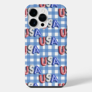 FUNDA PARA iPhone 14 PRO MAX ROJO BLANCO AZUL EEUU CON PLAYA AZUL Y BLANCA